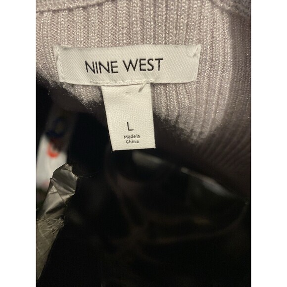 Nine West Woman’s‎ Ribbed Sweater Size L Sparkly Thread Gray - Picture 4 of 5